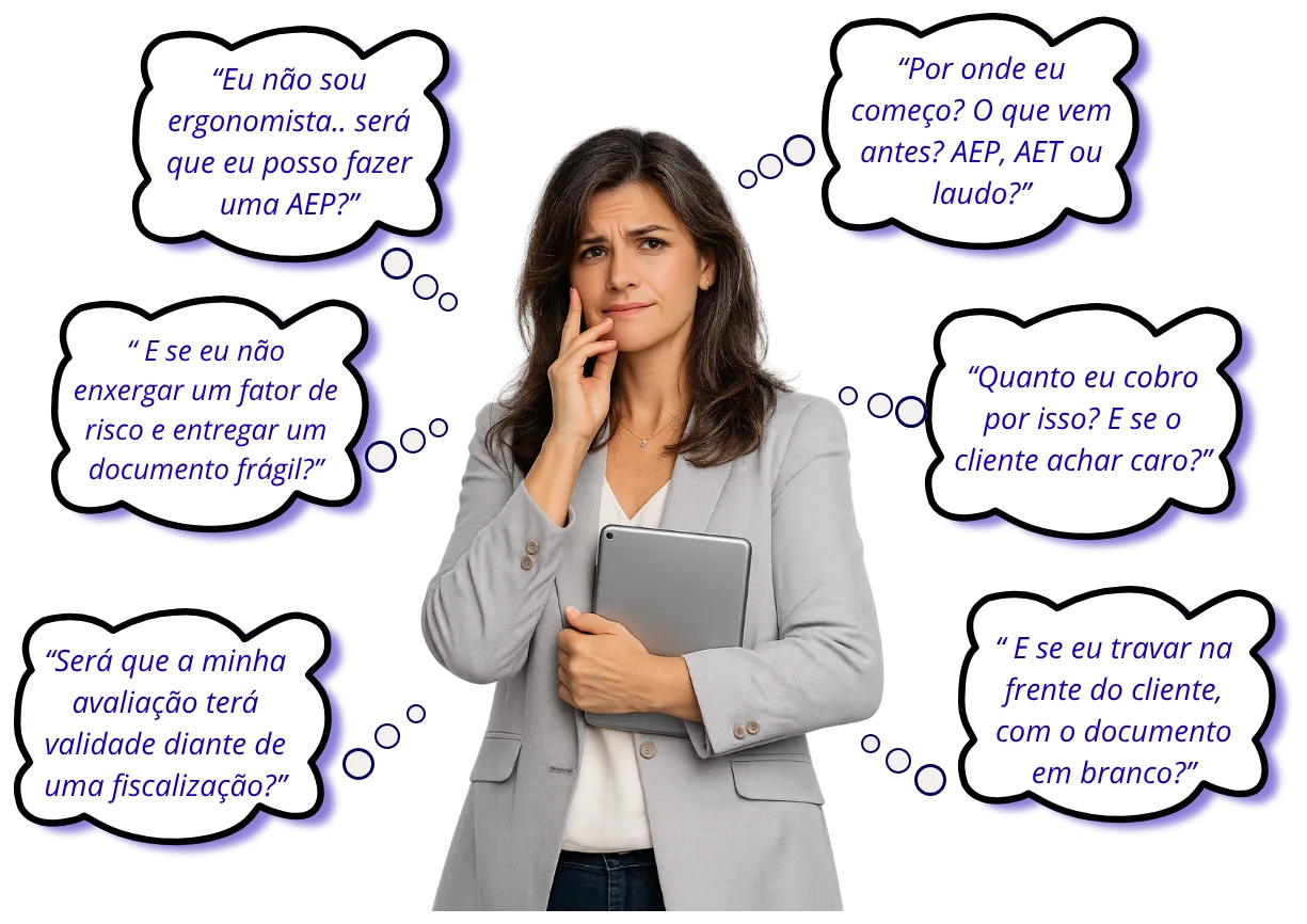 Profissional de SST cercada de dúvidas sobre a AEP